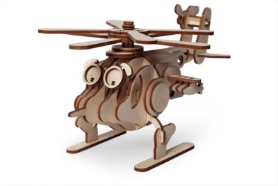 Сборная деревянная модель Lemmo "Вертолет Серж", подвижная