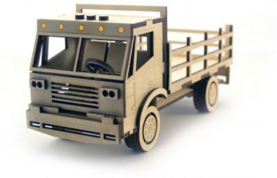 Сборная деревянная модель Lemmo "Грузовик с кузовом", подвижная