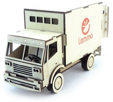 Сборная деревянная модель Lemmo "Грузовик Фургон", подвижная