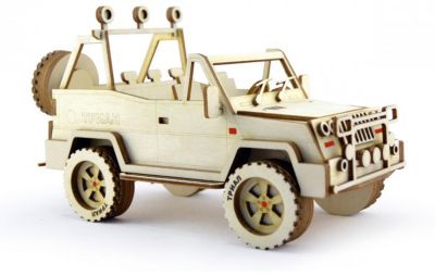 Сборная деревянная модель Lemmo "Внедорожник Триал", подвижная