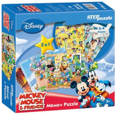 Настольная игра 2 в 1 "Мемо+Пазлы" Микки Маус и его друзья
