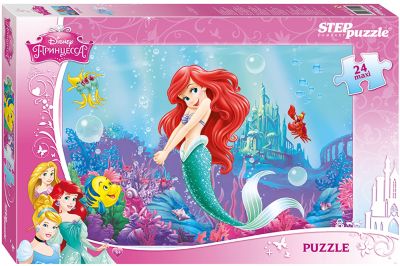 Пазл Maxi Step Puzzle "Disney Принцессы. Русалочка new", 24 элемента