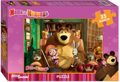 Пазл Maxi Step Puzzle "Маша и Медведь", 35 элементов