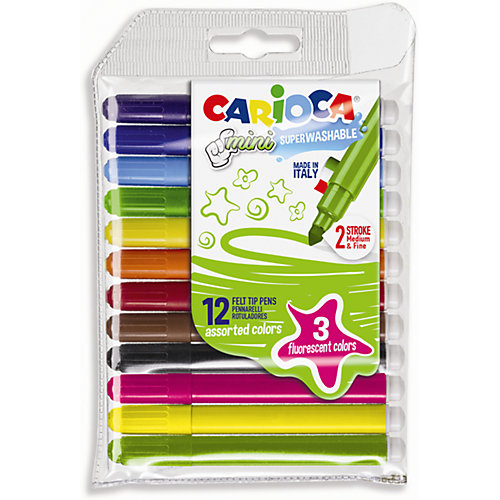Набор фломастеров CARIOCA MINI, 12 цв. (включая 3 флюоресцентных) от Carioca
