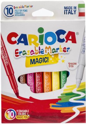 Набор стирающихся фломастеров CARIOCA MAGIC, 10 шт., в картонной коробке с европодвесом