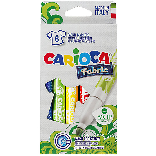 Набор фломастеров по текстилю CARIOCA, 6 цв., в картонной коробке с европодвесом от Carioca