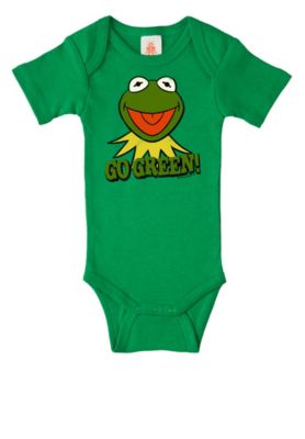 Logoshirt Baby-Body mit Kermit der Frosch-Frontdruck Strampler gr�n Gr. 74/80