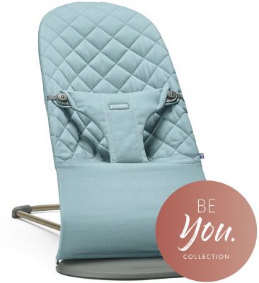 Кресло-шезлонг BabyBjorn Bouncer Bliss Cotton, бирюзовый