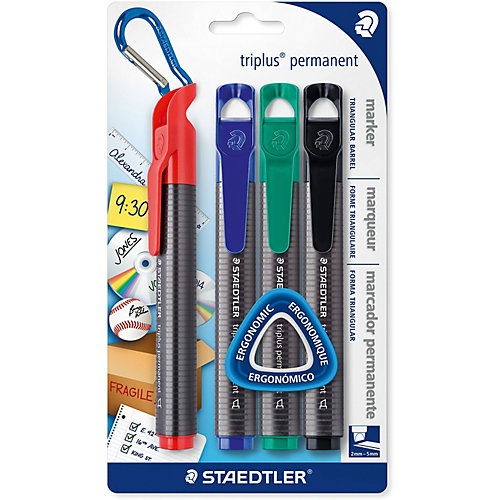 Набор перманентных маркеров Triplus, 4 цвета, 2-5 мм, Staedtler от Staedtler