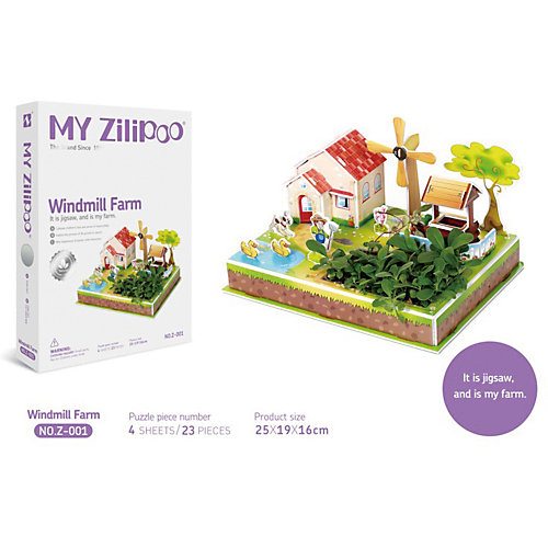 3D пазл Zilipoo "Ферма и ветрянная мельница", 23 элемента от Zilipoo