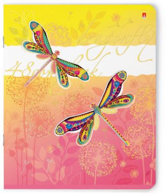Тетрадь "Стрекозы. Фантазия" 48 листов, клетка, 5 шт., рисунок