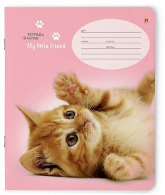 Тетрадь "Котята" 12 листов, клетка, 10 шт., рисунок