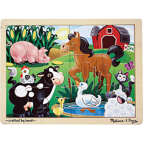 Мои первые пазлы Melissa & Doug "На ферме", 12 элементов от Melissa & Doug