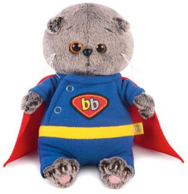 Мягкая игрушка Budi Basa Кот Басик Baby в костюме супермена, 20см