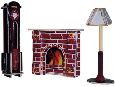 Модель сборная Часы, лампа и камин Чудо-Дерево