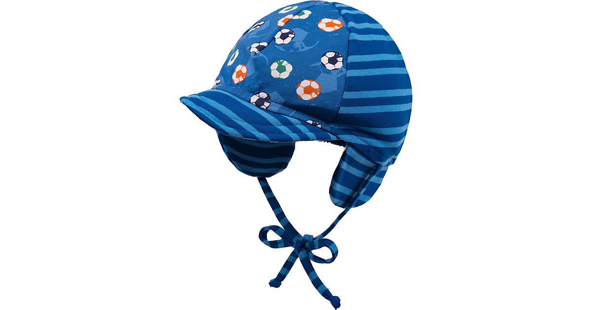 Schirmmütze zum Binden blau Gr. 45 Jungen Baby