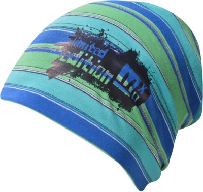 Beanie blau/gr�n Gr. 49 Jungen Kleinkinder