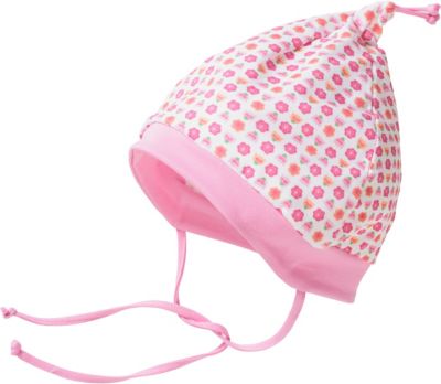 M�tze zum Binden rosa/wei� Gr. 47 M�dchen Baby