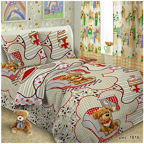 Детское постельное белье 1,5 сп Letto, Тузик - серый от Letto