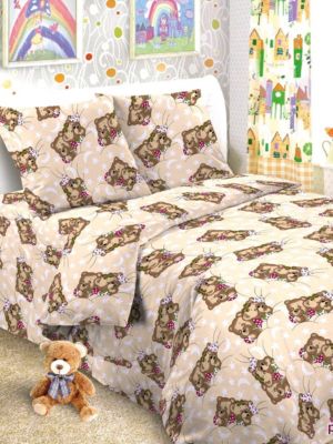 Детское постельное белье 1,5 сп Letto Мишки спят