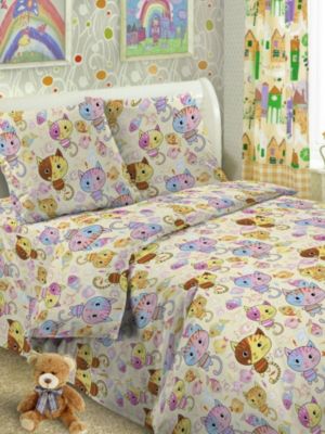 Детское постельное белье 3 предмета Letto, простыня на резинке, BGR-54