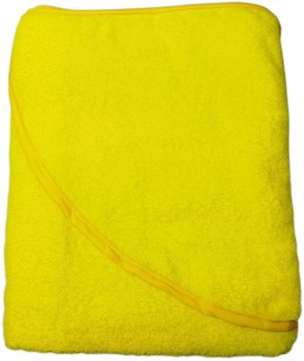 Махровое полотенце с уголком Baby Swimmer 100х100, желтое