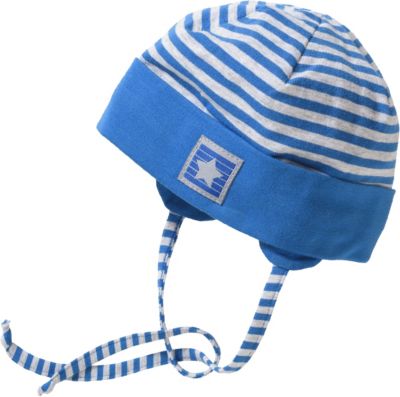 Baby Topfmütze zum Binden mit UV-Schutz 30+ blau Gr. 45 Jungen Baby