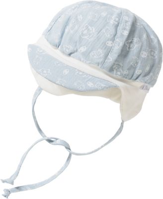 Baby Schirmmtze zum Binden mit UV-Schutz 50+ blau Gr. 45 Jungen Baby