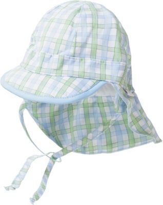 Baby Sonnenhut mit Nackenschutz zum Binden mit UV-Schutz 50+ blau Gr. 47 Jungen Baby