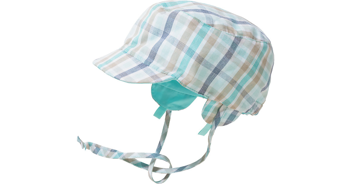 Baby Wende-Schirmmütze zum Binden mit UV-Schutz 50+ blau/grün Gr. 45 Jungen Baby