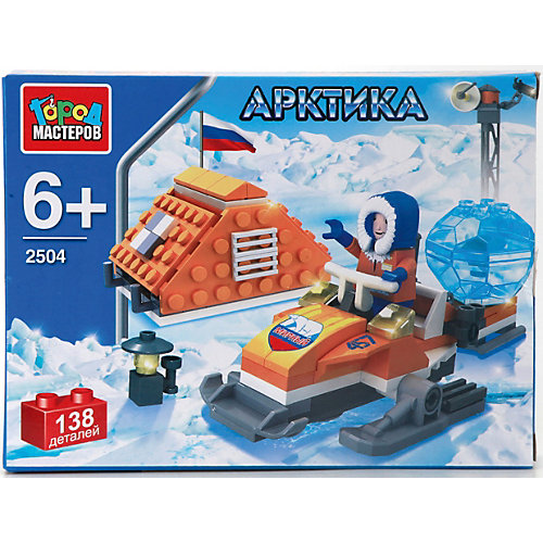 Конструктор Город мастеров "Арктика" Полярник на снегоходе, 138 деталей (с фигуркой) от Город мастеров
