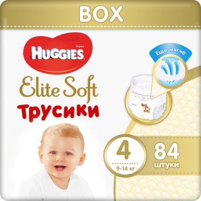 Трусики-подгузники Huggies Elite Soft 4, 9-14 кг, 84 шт. от HUGGIES