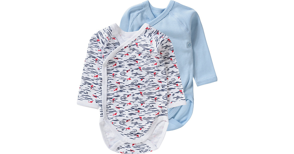 PETIT BATEAU · Wickelbodys Doppelpack Gr. 50 Jungen Baby PETIT BATEAU · Wickelbodys Doppelpack Gr. 50 Jungen Baby