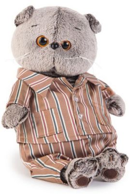 Мягкая игрушка Budi Basa Кот Басик в шелковой пижаме, 19 см