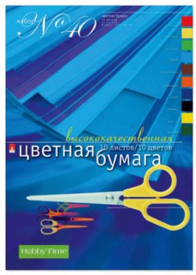 Набор цветной бумаги № 40 Альт А4, 10 листов