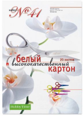 Набор белого картона № 41 Альт А4, 20 листов