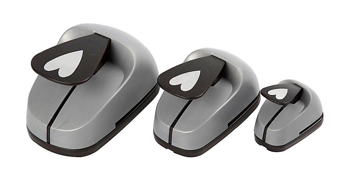 Motivstanzer-Set, Größe 25+49+75 mm, max 240 g, Herz, 3 Stück sortiert Motivstanzer-Set, Größe 25+49+75 mm, max 240 g, Herz, 3 Stück sortiert
