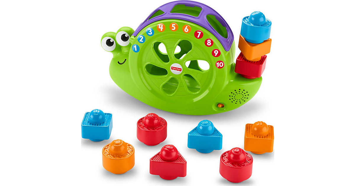 Spielzeug: Mattel Fisher-Price Babys Musik Schnecke, Steckspielzeug, Stapelspiel, Lernspielzeug