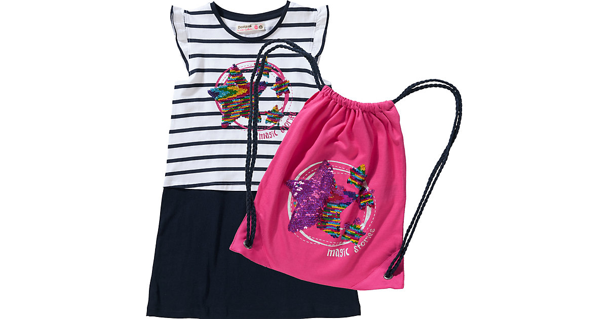 Desigual · Kinder Jerseykleid gestreift mit Wendepailletten Gr. 122/128 Mädchen Kinder Desigual · Kinder Jerseykleid gestreift mit Wendepailletten Gr. 122/128 Mädchen Kinder
