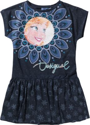 DISNEY DIE EISKNIGIN Kinder Jerseykleid mit Wendepailletten blau Gr. 146/152 Mdchen Kinder