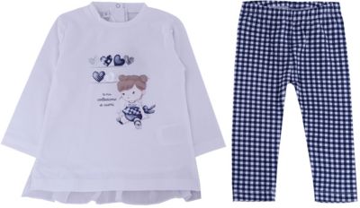 Комплект: футболка с длинным рукавом, леггинсы iDO для девочки