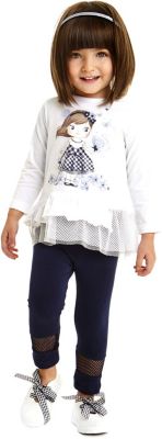 Комплект: футболка с длинным рукавом, леггинсы iDO для девочки