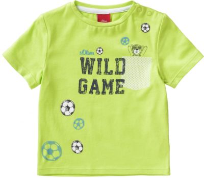 S.Oliver Baby Jungen T-Shirt - Cooles Statement-Shirt Mit Kontraststreifen