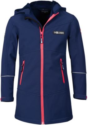 Unuo Mädchen Softshellmantel - Mit Fleece, Reflexelementen, Schwarz