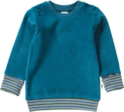 Baby Sweatshirt aus Nicky Velours, Organic Cotton türkis Gr. 74/80