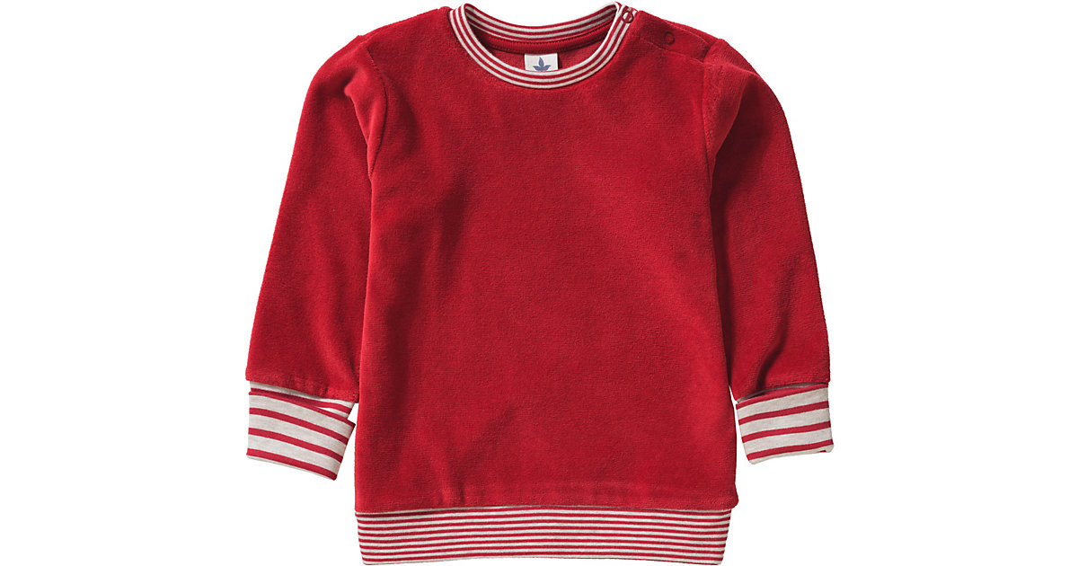 Baby Sweatshirt aus Nicky Velours, Organic Cotton rot Gr. 116