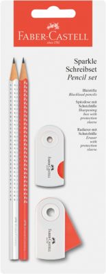 Bleistifteset Sparkle, neonkoralle/wei�