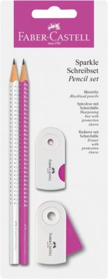 Bleistiftset Sparkle, pink/wei�