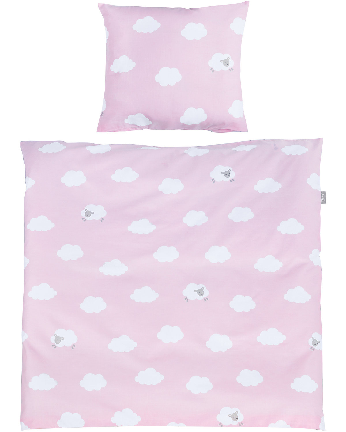 Roba Babybettwäsche Kleine Wolke Baumwolle rosa 80 x 80 + 35 x 40 cm