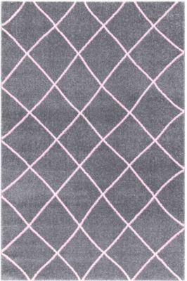 Kinderteppich KONTUR, silbergrau/rosa, 120 x 180 cm rosa/grau